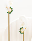 Emerald Gala Beads Stud Hoops