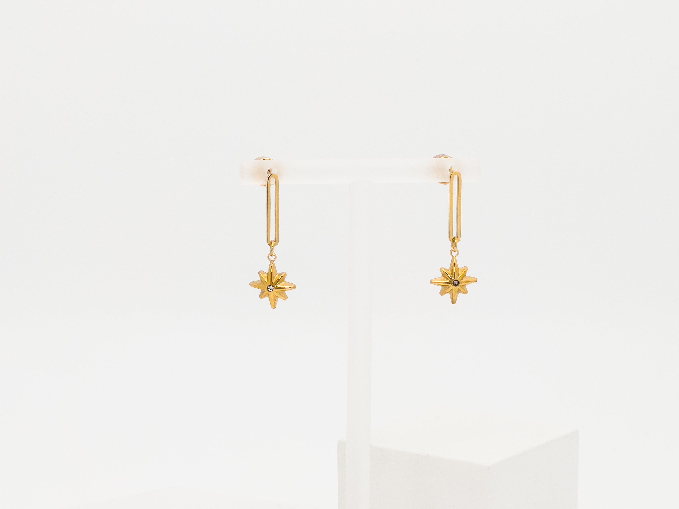 Luna Star Drop Earrings in Gold - Everyday Jewelry  | chic chic bon