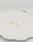 White Romance Rose Shell Stud Earrings - Everyday Jewelry  | Chic Chic Bon