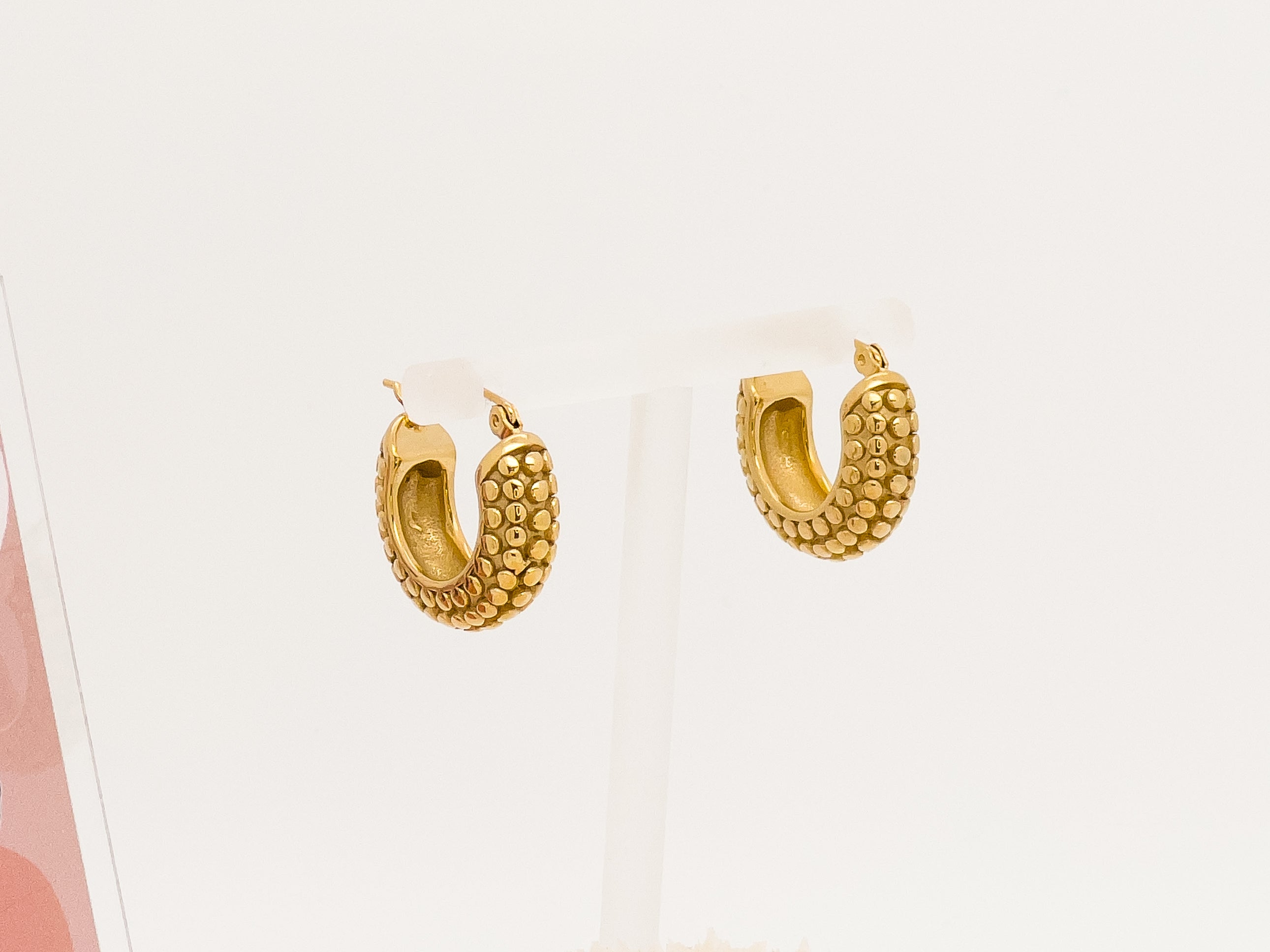 Monica Textured Gold Huggie Earrings - Fashion Jewelry  | Chic Chic Bon