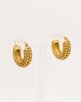 Monica Textured Gold Huggie Earrings - Fashion Jewelry  | Chic Chic Bon