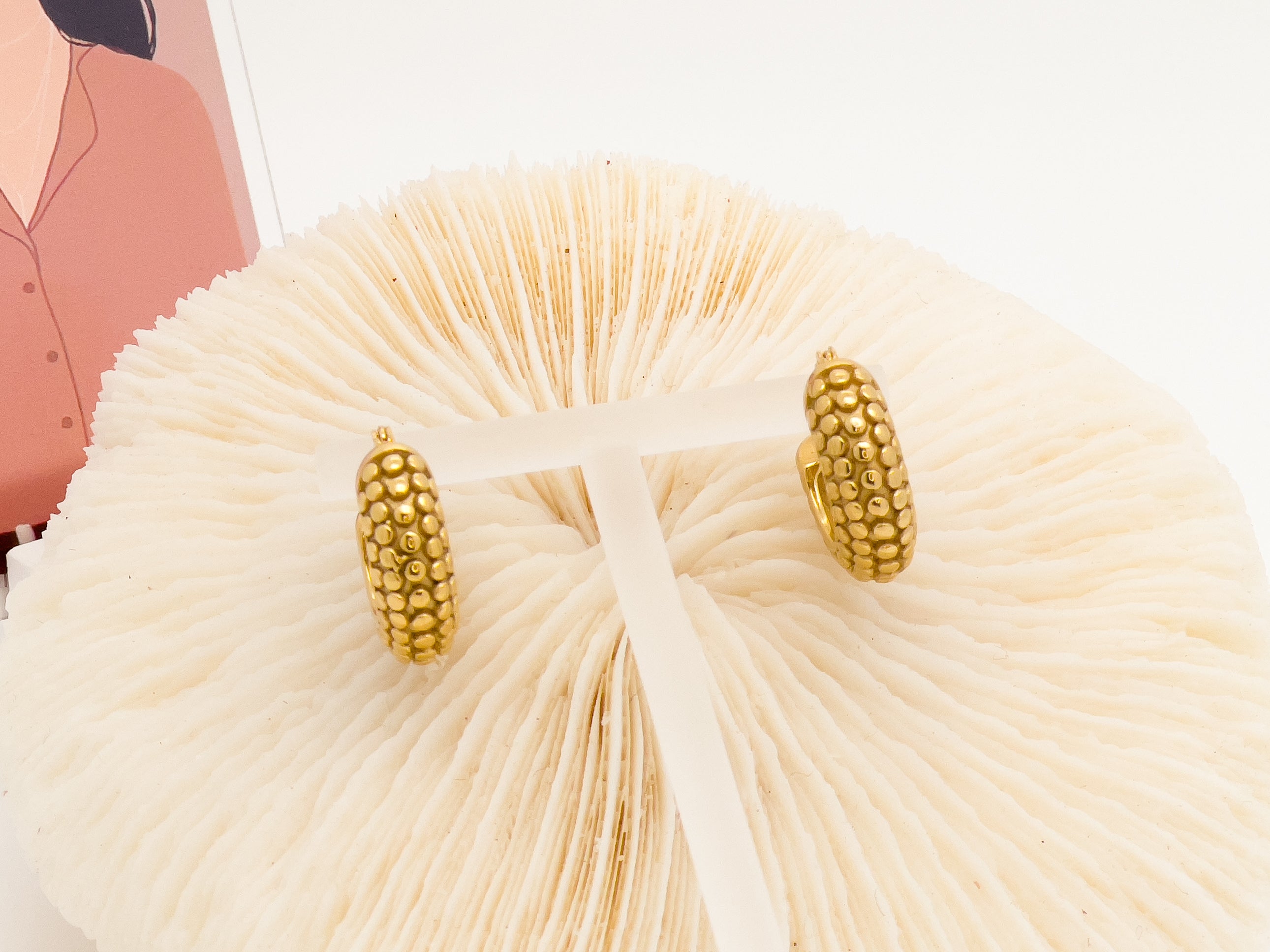 Monica Textured Gold Huggie Earrings - Fashion Jewelry  | Chic Chic Bon