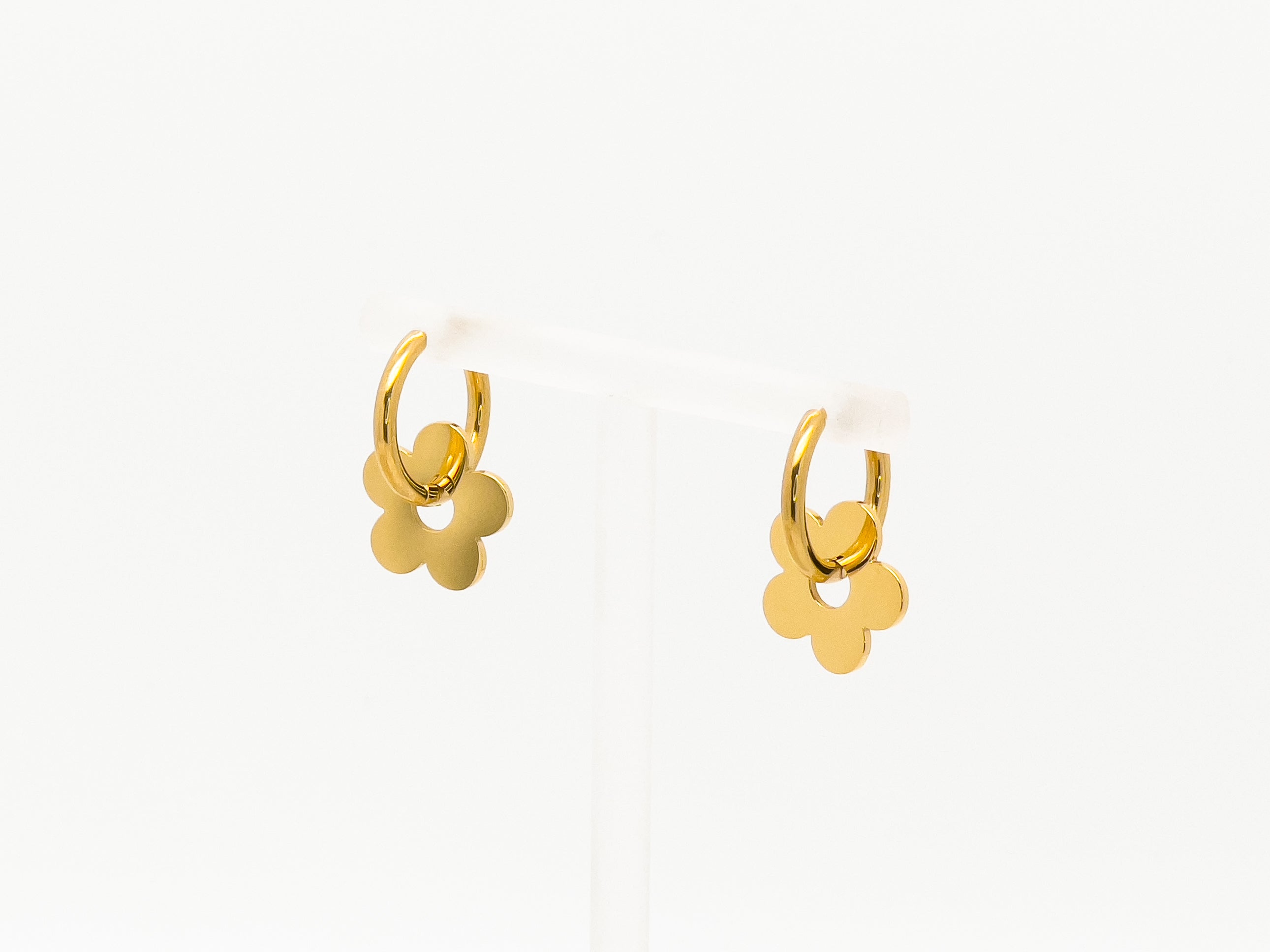 Gold Daisy Flower Multi Wear Huggie Earrings - Fashion Jewelry  | Chic Chic Bon