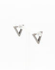 Silver triangle shape earrings