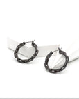 Bianca Crystal Black Chain Hoops