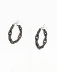 Black crystal hoops earring