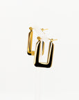 Hailey U Shape Polished Gold Hinged Hoop Earrings - Fashion Jewelry - Chic Chic Bon