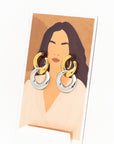 Double The Beauty Multi-Wear Gold and Silver Earrings - Jewelry  | Chic Chic Bon