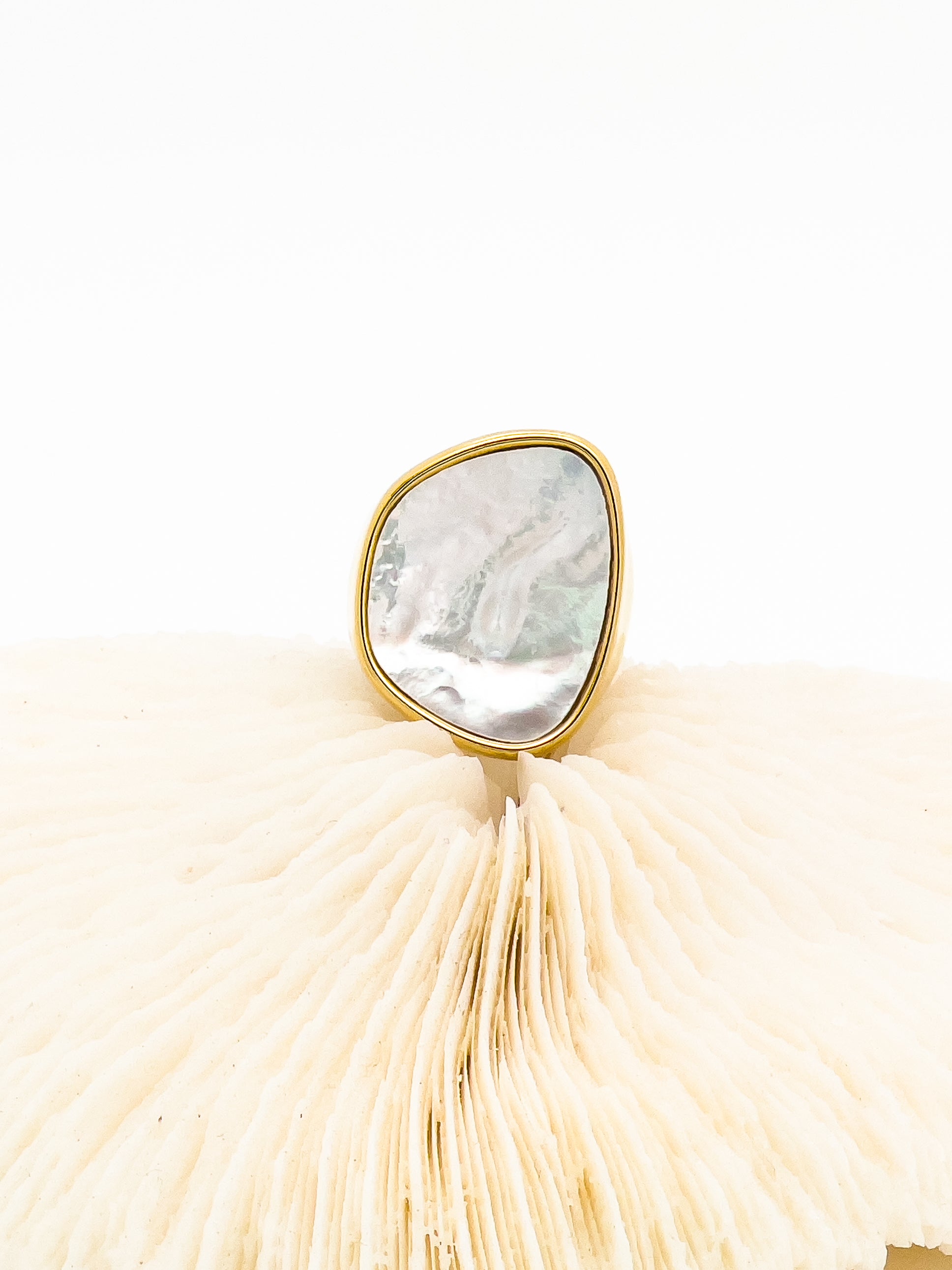 Oki Chunky Irregular Shell Gold Ring - Everyday Jewelry | Chic Chic Bon