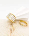 Nerissa Pavé Shell Chunky Gold Ring - Everyday Jewelry | Chic Chic Bon