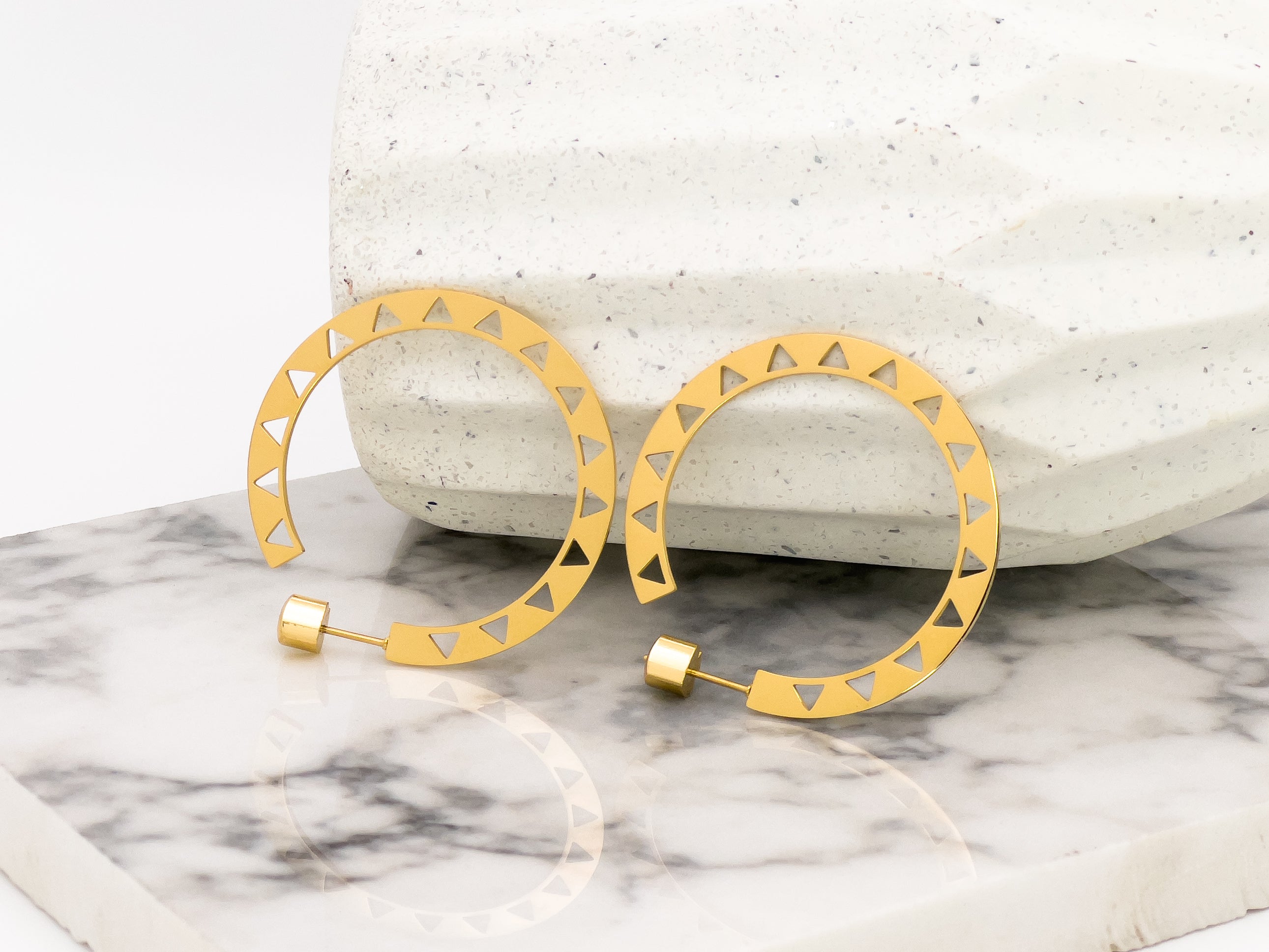 Sunbeam Gold Hoop Earrings - Fashion Jewelry- chic chic bon