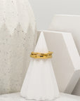Devon Twirl Wave Band Gold Ring - Everyday Jewelry | chic chic bon