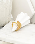 Twisted Pure Gold Leaf Pearl Ring - Fashion Jewelry | chic chic bon