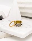 Mason Checkered Gold Band Ring - Everyday Jewelry | chic chic bon