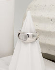 London Asymmetrical Oval Adjustable Silver Ring - Jewelry | chic chic bon