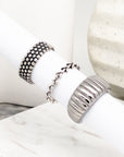 Madelyn Textured Layered Silver Ring - Jewelry | chic chic bon