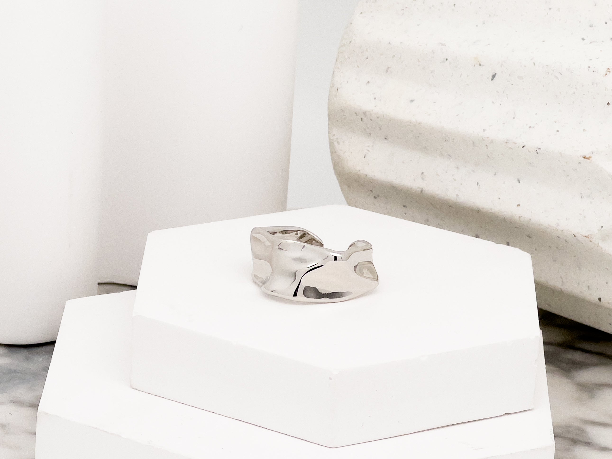 Burrata Hammered Silver Ring - Everyday Jewelry | chic chic bon