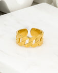 Samantha Chunky Gold Chain Ring - Everyday Jewelry | chic chic bon