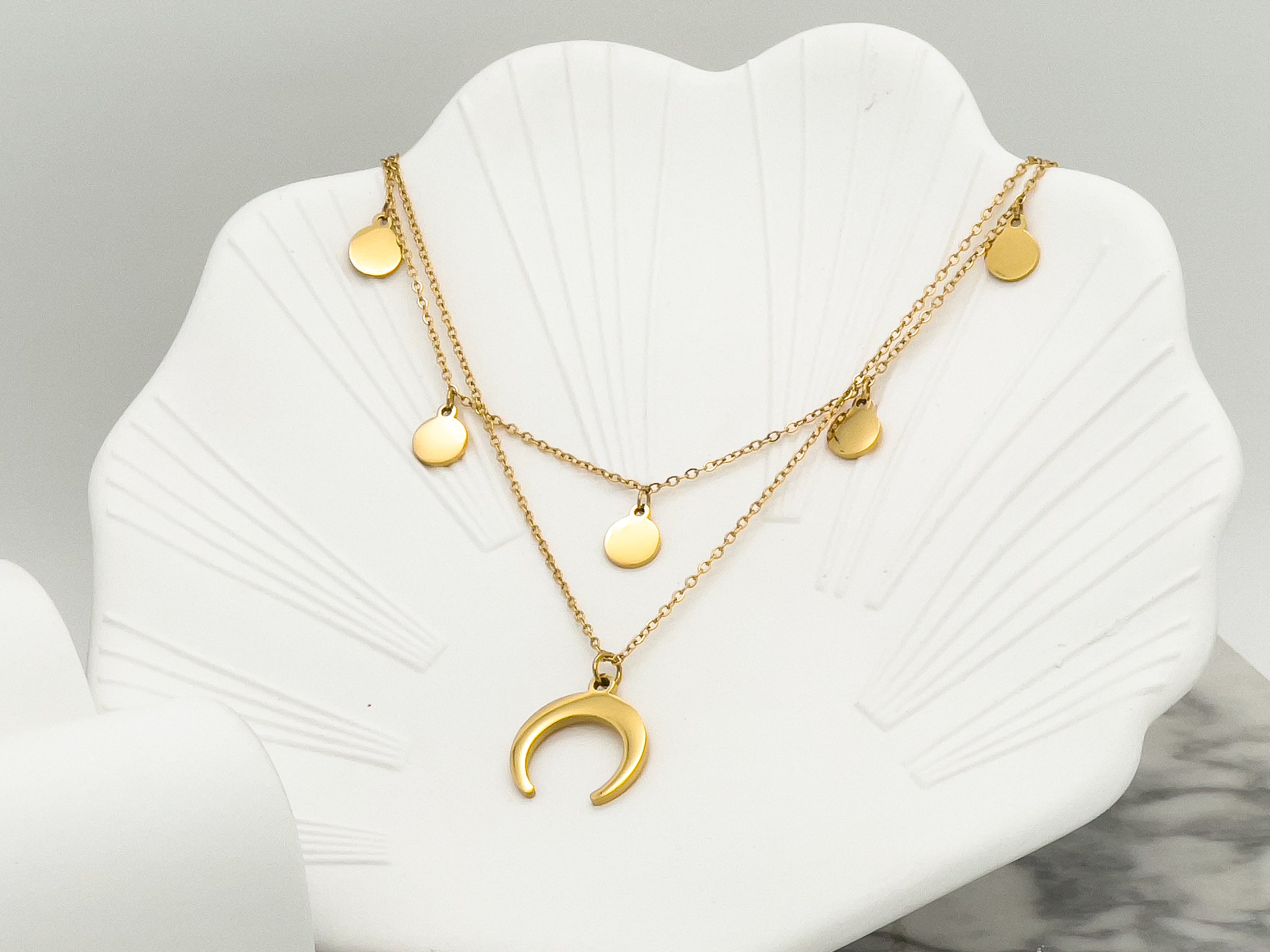 Crescent Moon Pendant Necklace - Jewelry Store | Chic Chic Bon