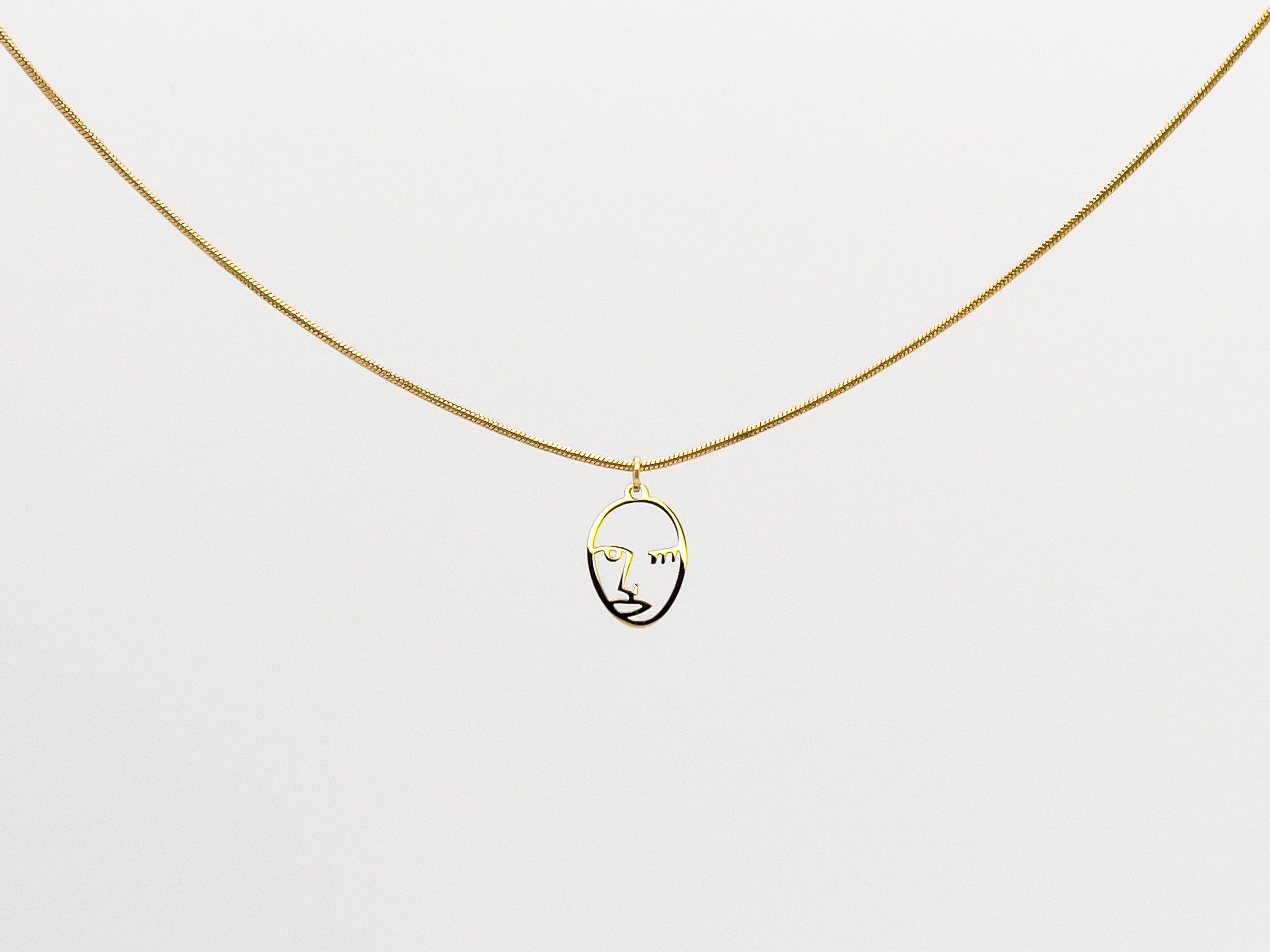It's Me, Gold Face Pendant Necklace - Jewelry Shop | Chic Chic Bon