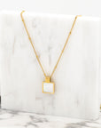 Lily Square Shell Pendant Necklace - Everyday Jewelry | chic chic bon