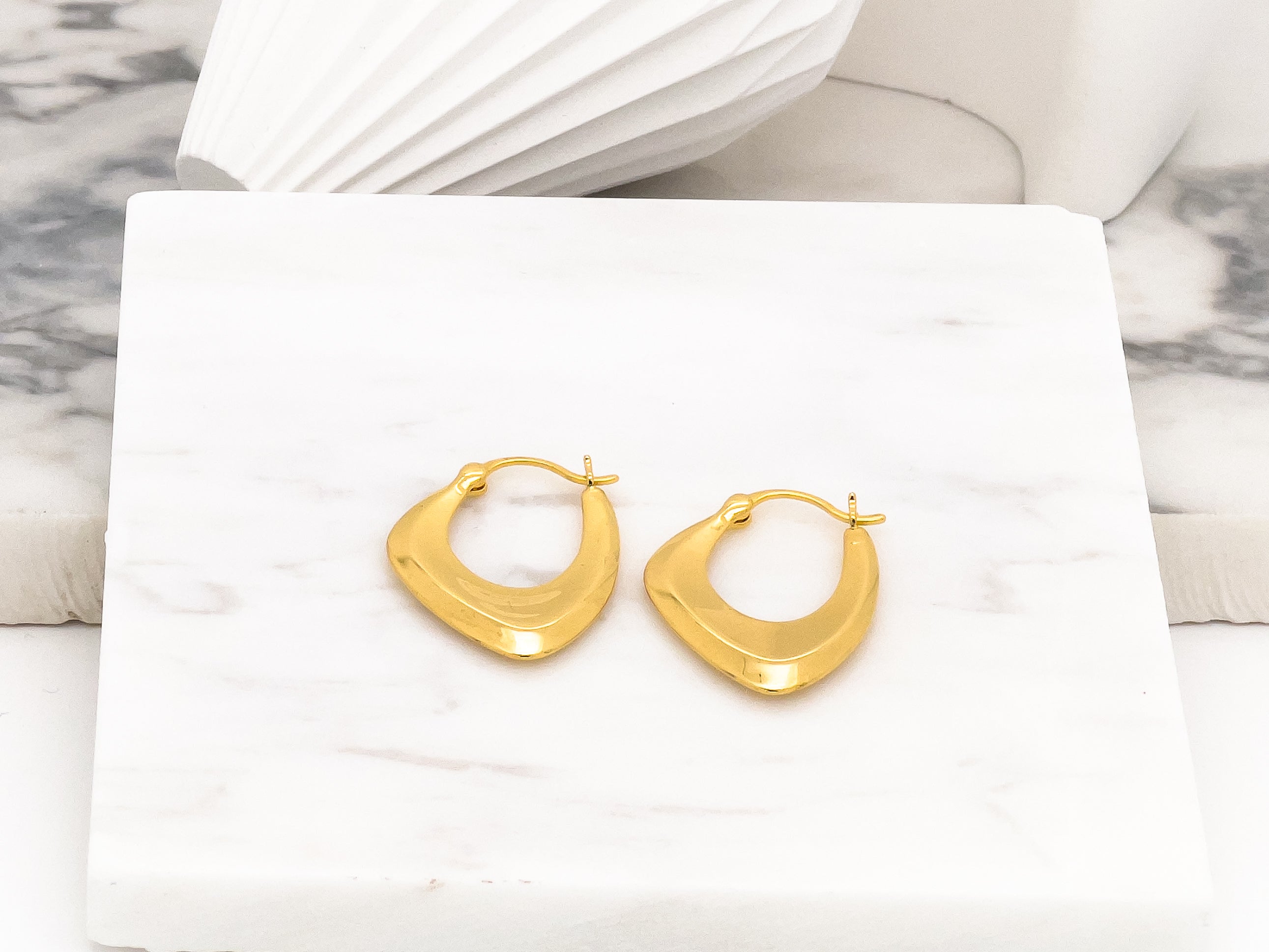 Valerie Hinged Hoop Earrings in Gold - Fashion Jewelry  | Chic Chic Bon