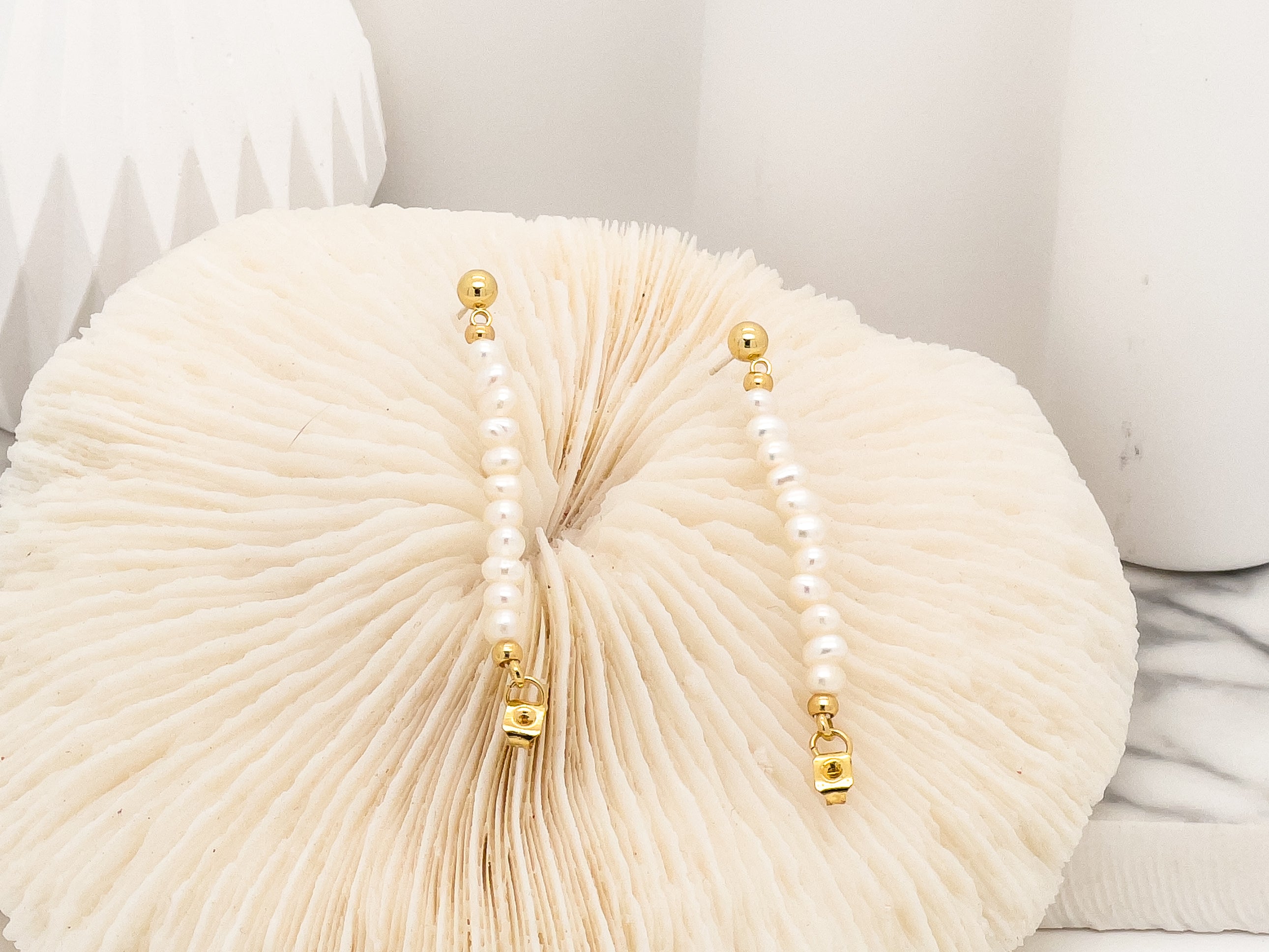 Sophia Pearl Stud Hoop Earrings - Fashion Jewelry  | Chic Chic Bon