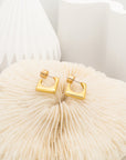 Ryder Gold Square Stud Hoop Earrings For Sale - Fashion Jewelry  | Chic Chic Bon