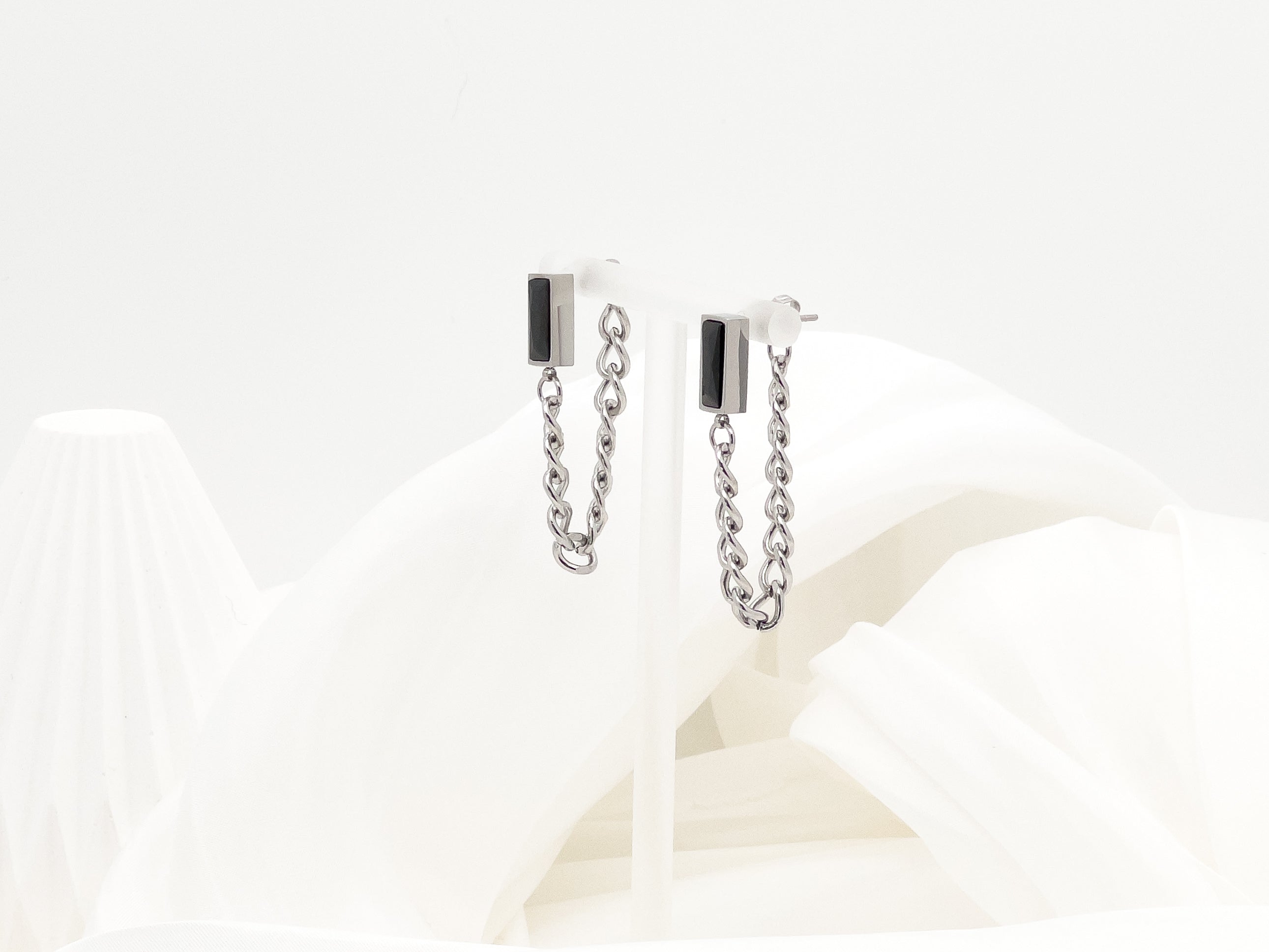 Miley Chain Drop Earrings For Sale in Silver - Fashion Jewelry  | Chic Chic Bon