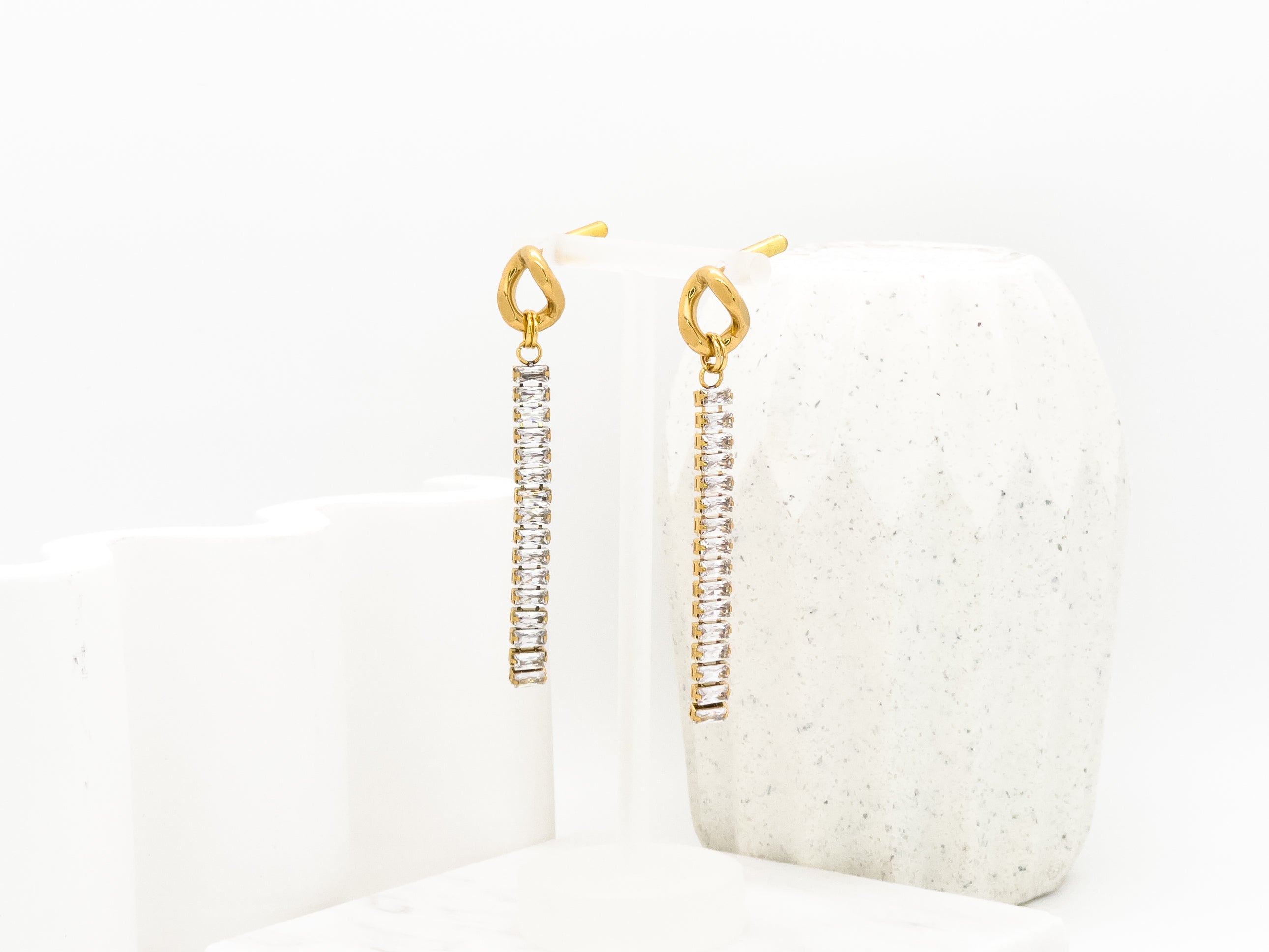 Ciara Diamond Drop Stud Earrings - Fashion Jewelry  | Chic Chic Bon