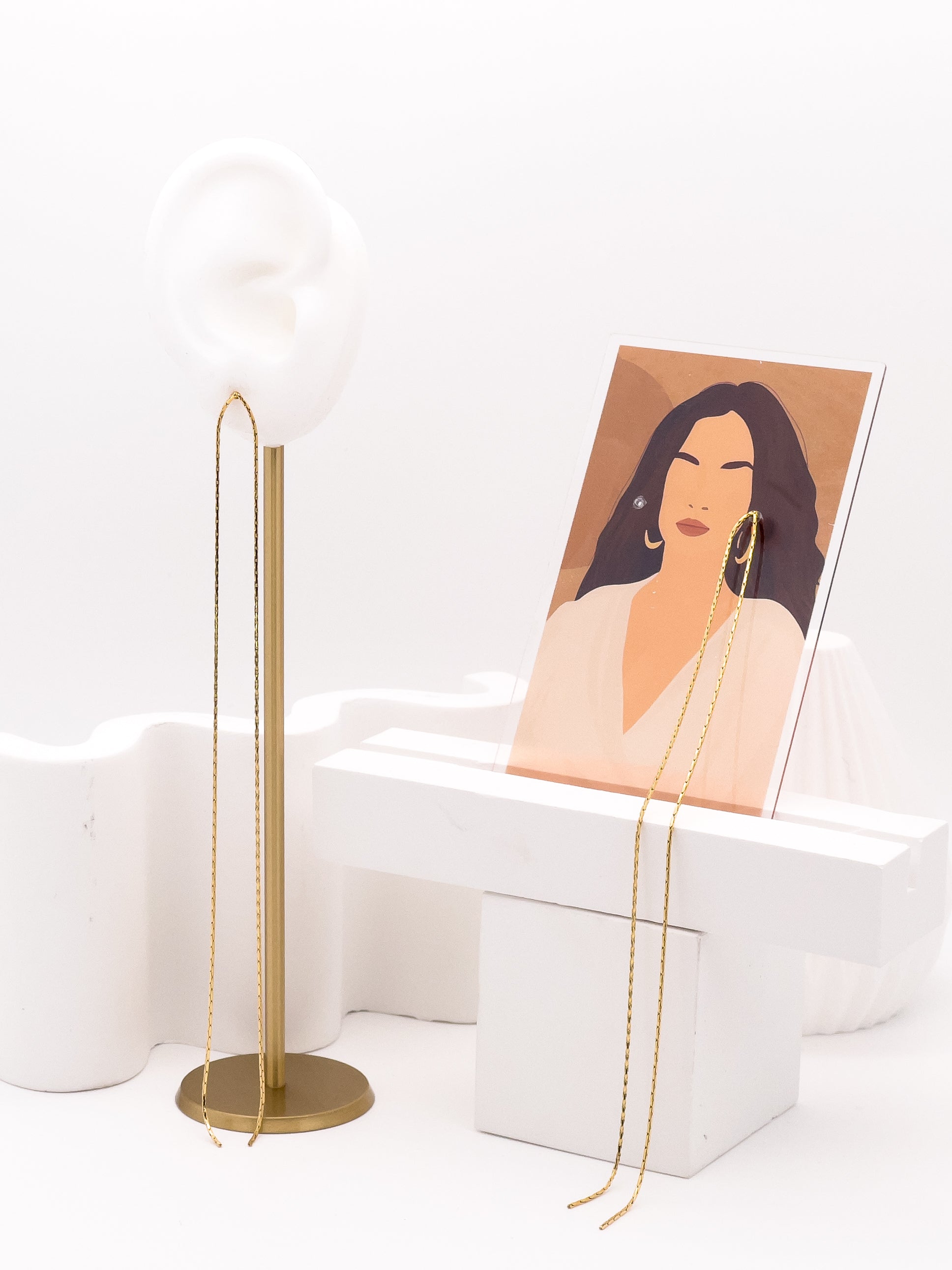 Dakota Gold Long Thread Drop Earrings - Fashion Jewelry  | Chic Chic Bon