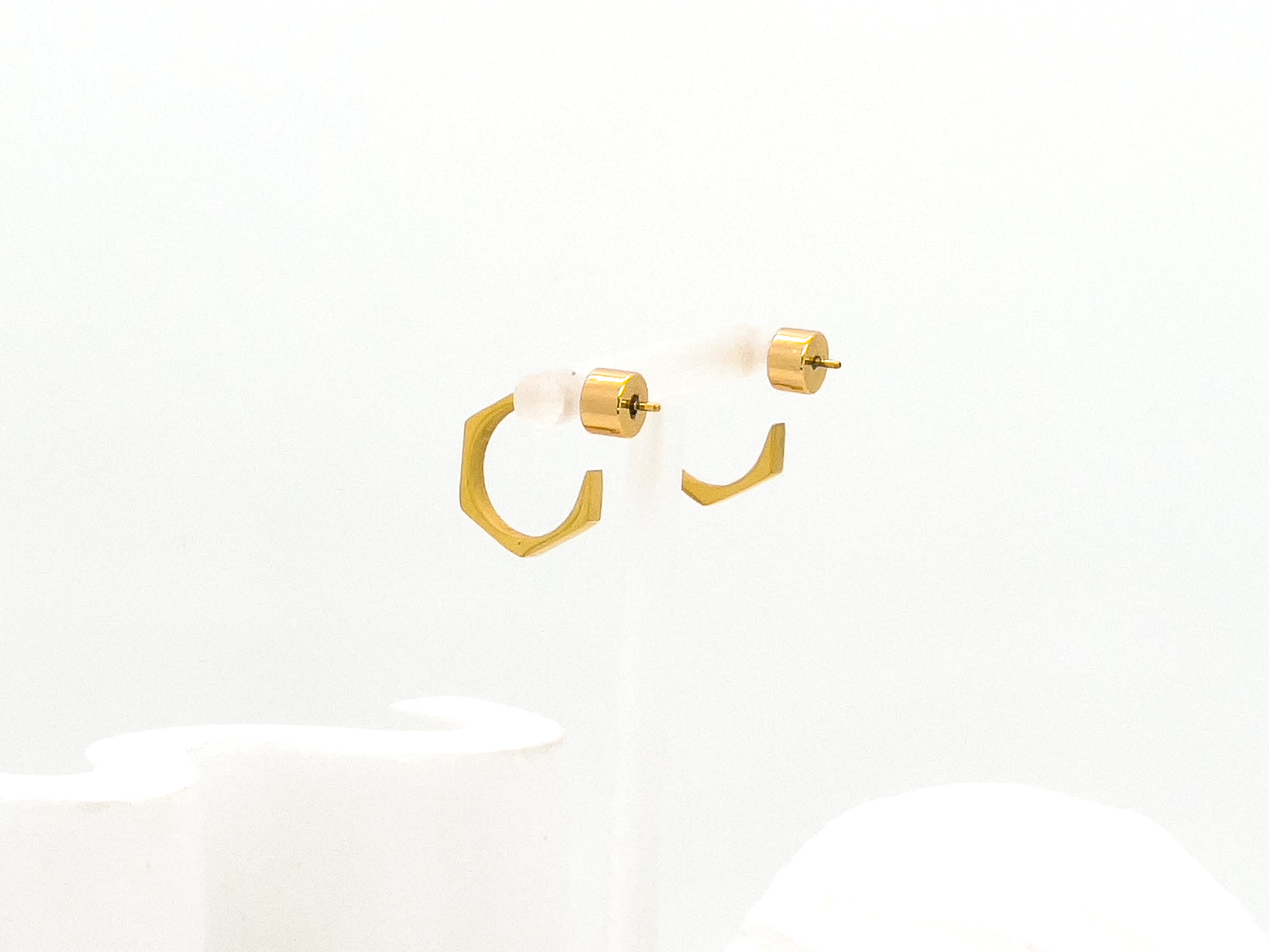 Jolin Hex Nut Stud Hoop Earrings - Fashion Jewelry  | Chic Chic Bon