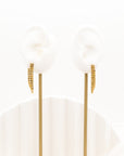 Gold Fledged Draping Drop Stud Earrings - Fashion Jewelry  | Chic Chic Bon