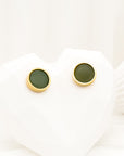 Green Pupil Stud Earrings with Gold Backing - Fashion Jewelry  | Chic Chic Bon