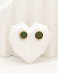 Green Pupil Stud Earrings with Round Shape Gold Base- Fashion Jewelry  | Chic Chic Bon