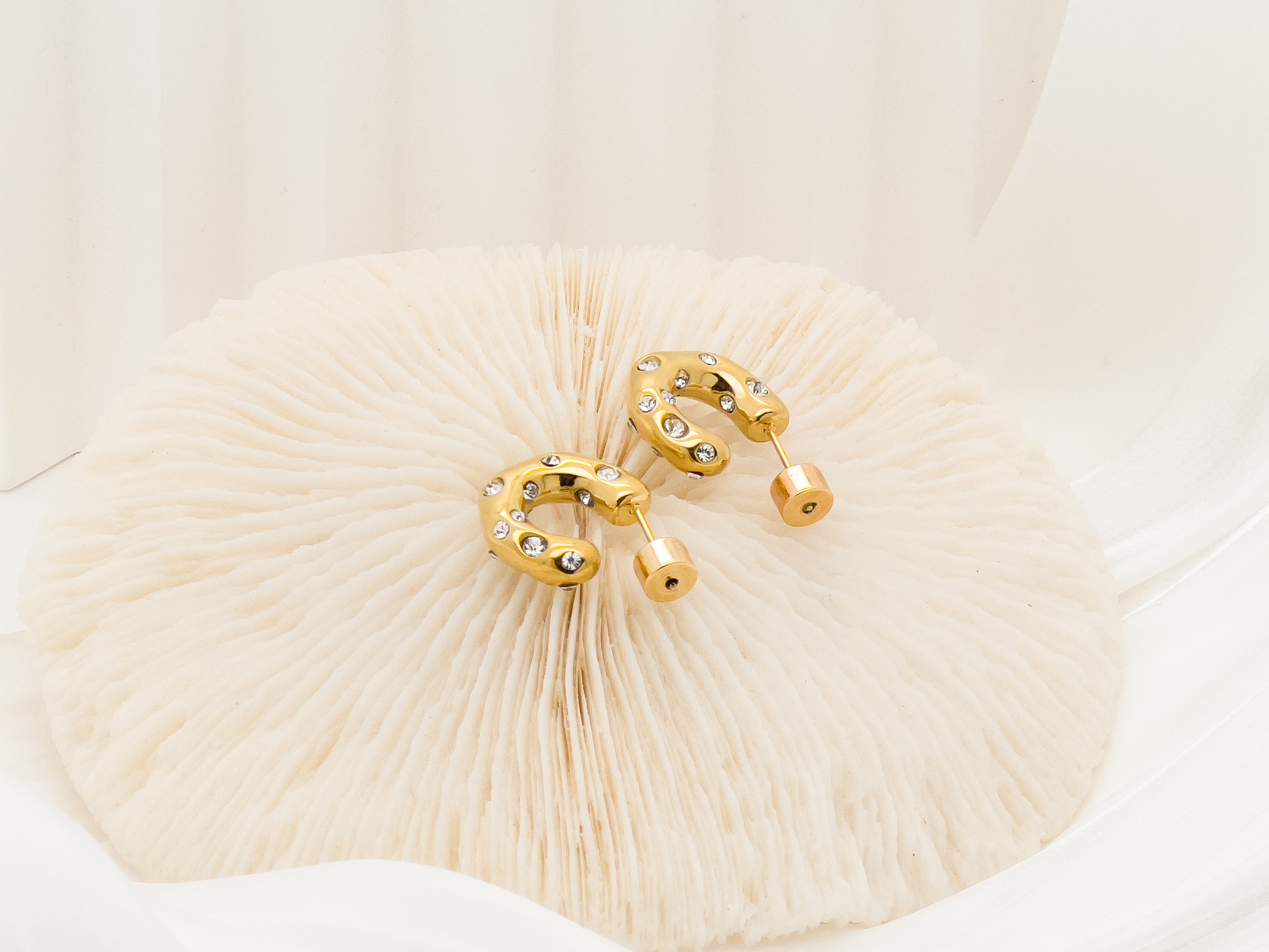 Mali Crystal Ladybug Hoop Earrings - Fashion Jewelry  | Chic Chic Bon