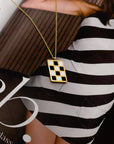 Mason Checkered Pendant Necklace  - Everyday Jewelry | Chic Chic Bon