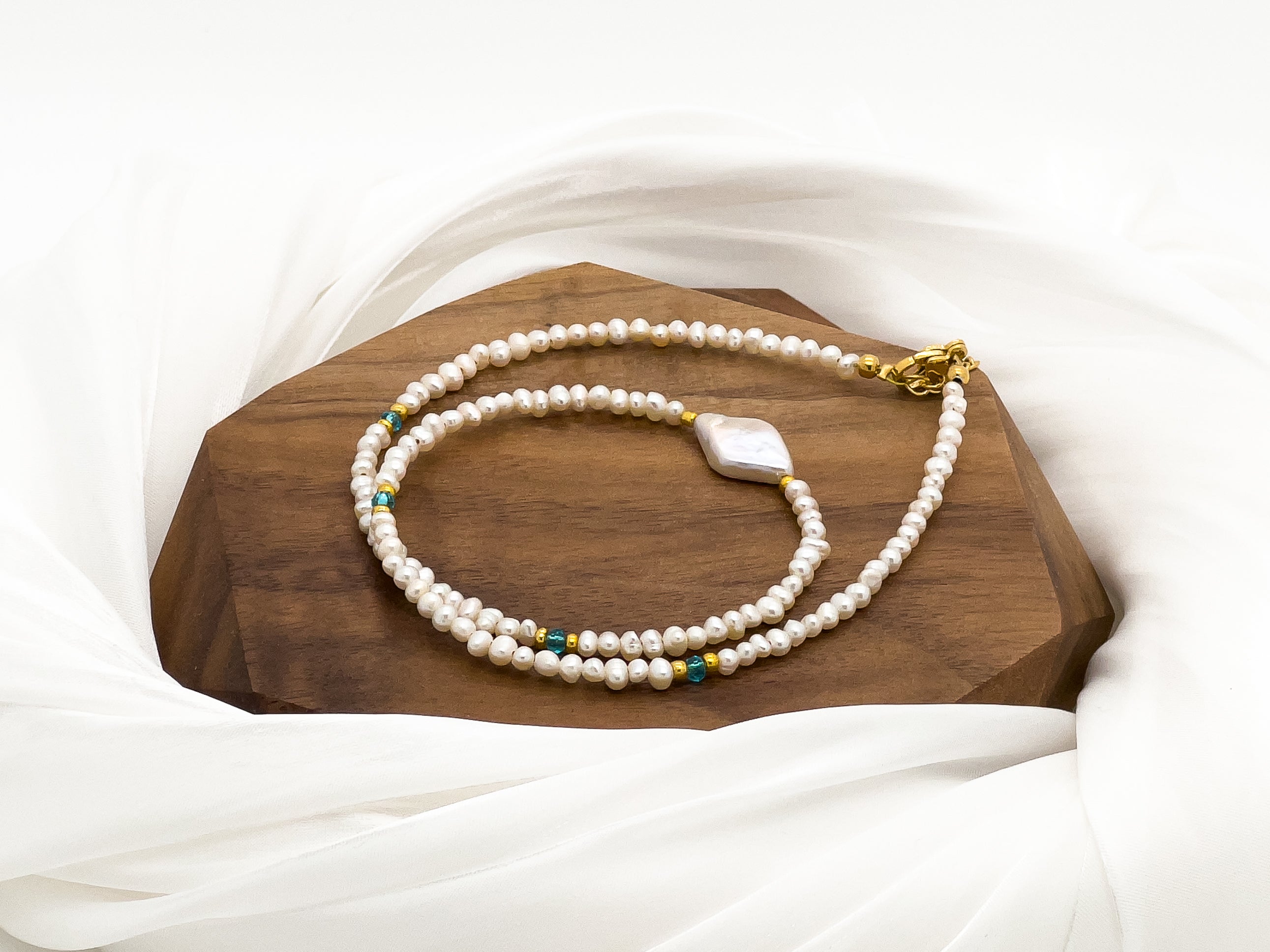 Jasmine Pearl Gem Choker Necklace - Everyday Jewelry | Chic Chic Bon