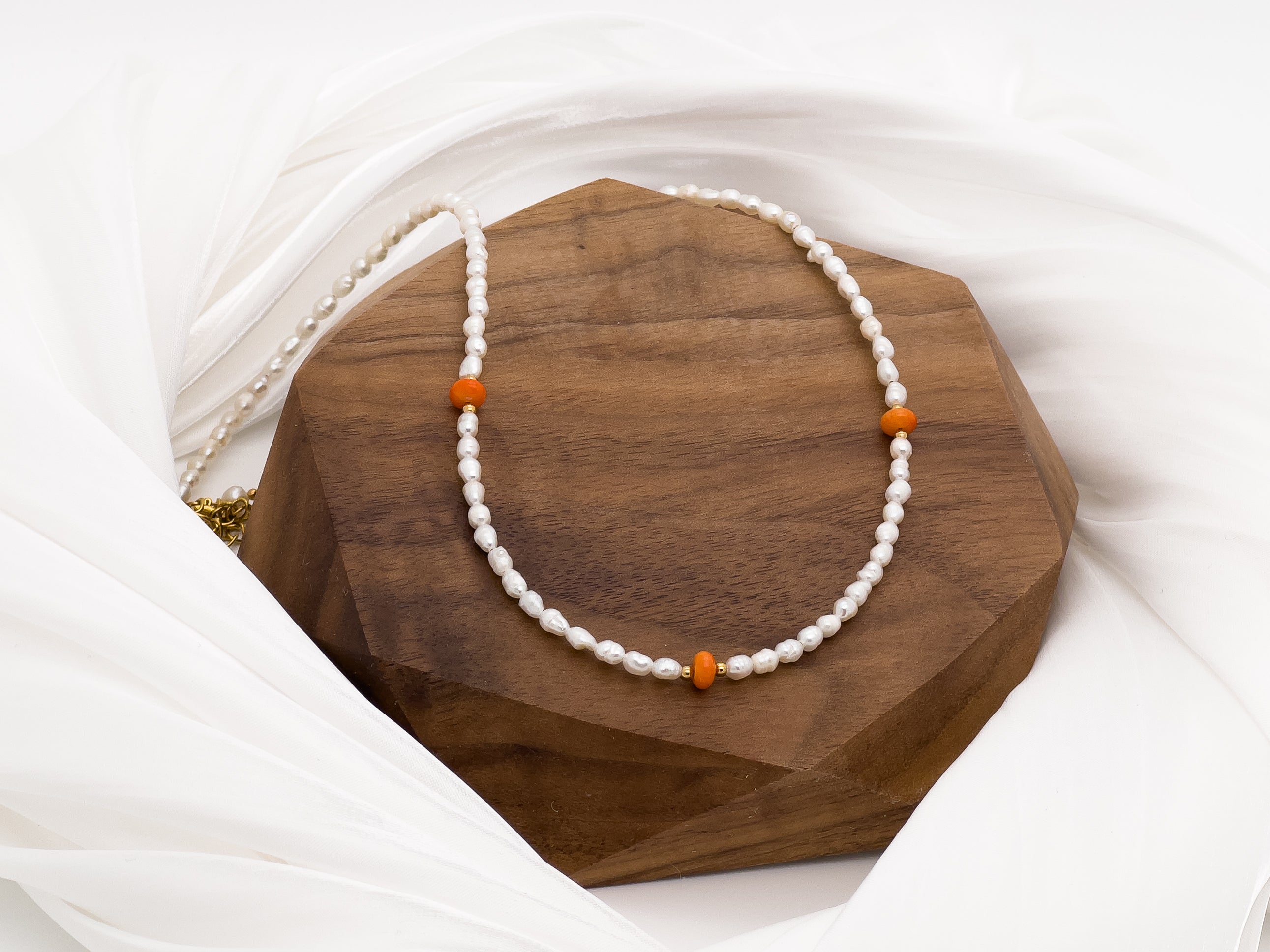 Persimmon Pearl Gem Choker Necklace - Everyday Jewelry | Chic Chic Bon