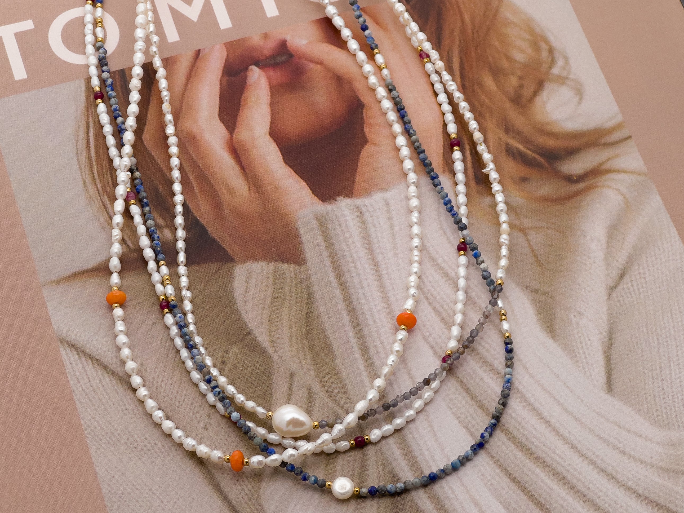 Poppy Pearl Gem Choker Necklace - Everyday Jewelry | Chic Chic Bon