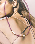 Lavender Pearl Gem Choker Necklace - Everyday Jewelry | Chic Chic Bon