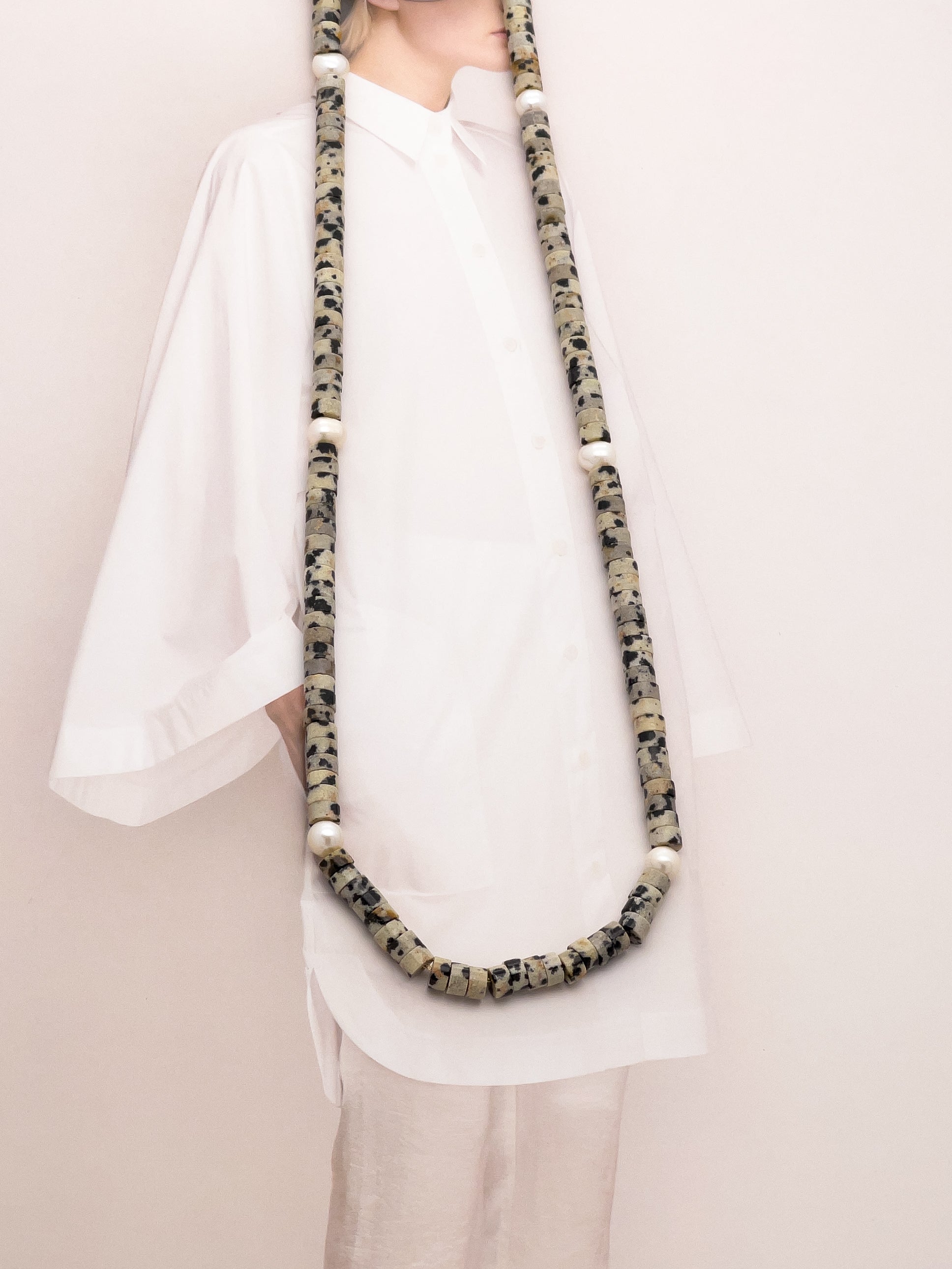 Dalmatian Jasper Pepper Stone Choker Necklace - Fashion Jewelry | Chic Chic Bon