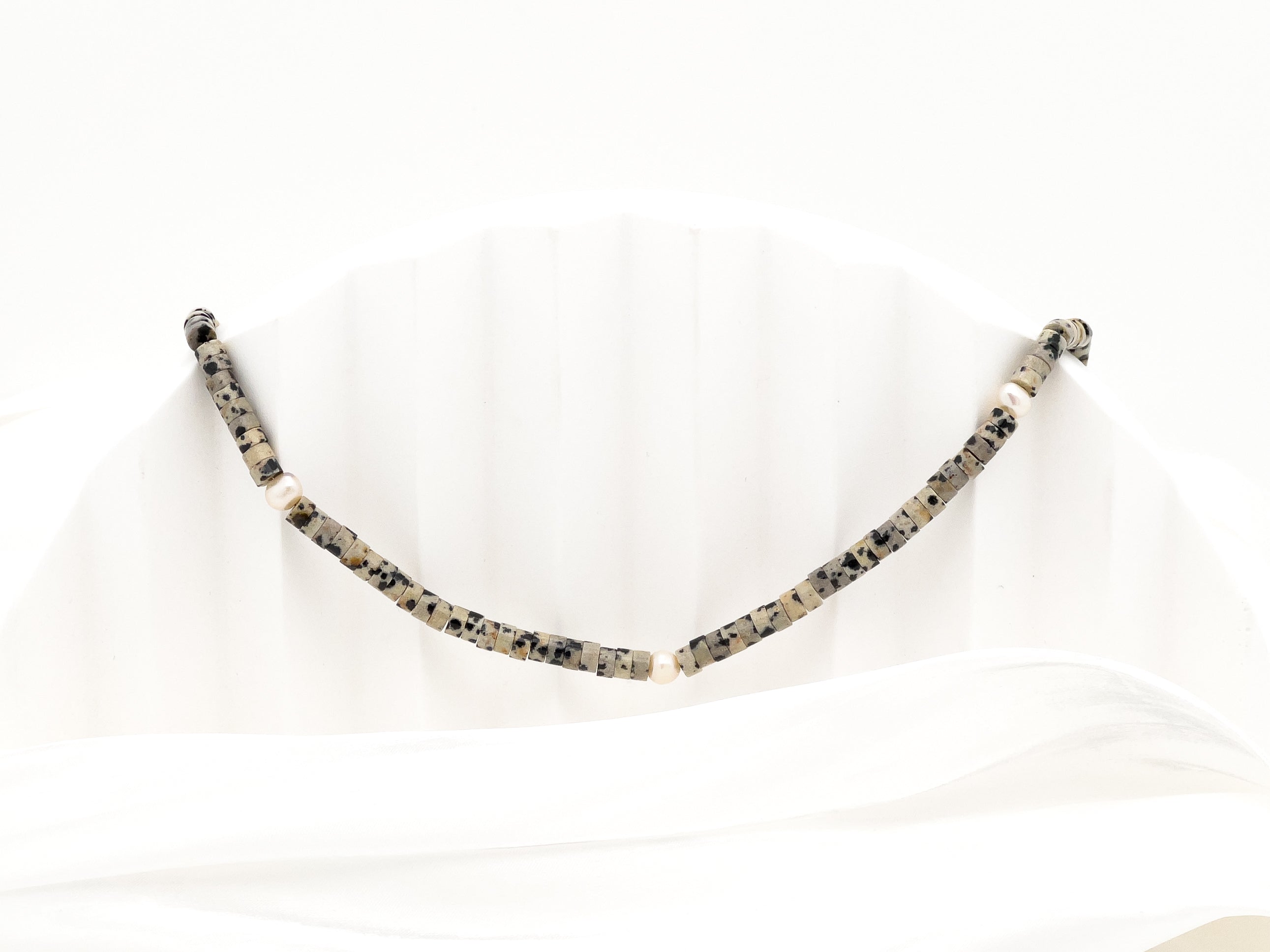Dalmatian Jasper Pepper Stone Choker Necklace - Fashion Jewelry | Chic Chic Bon