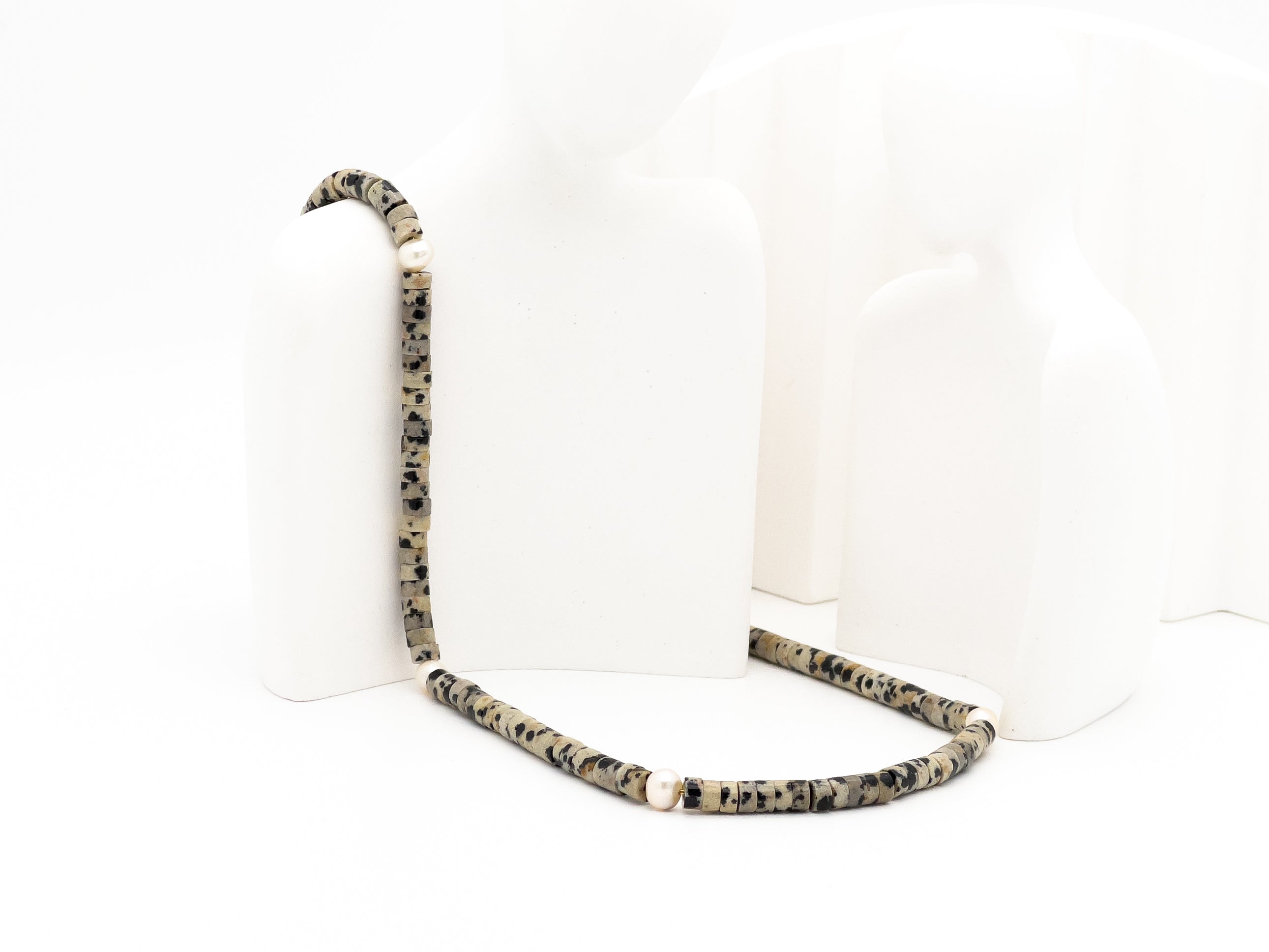 Dalmatian Jasper Pepper Stone Choker Necklace - Fashion Jewelry | Chic Chic Bon