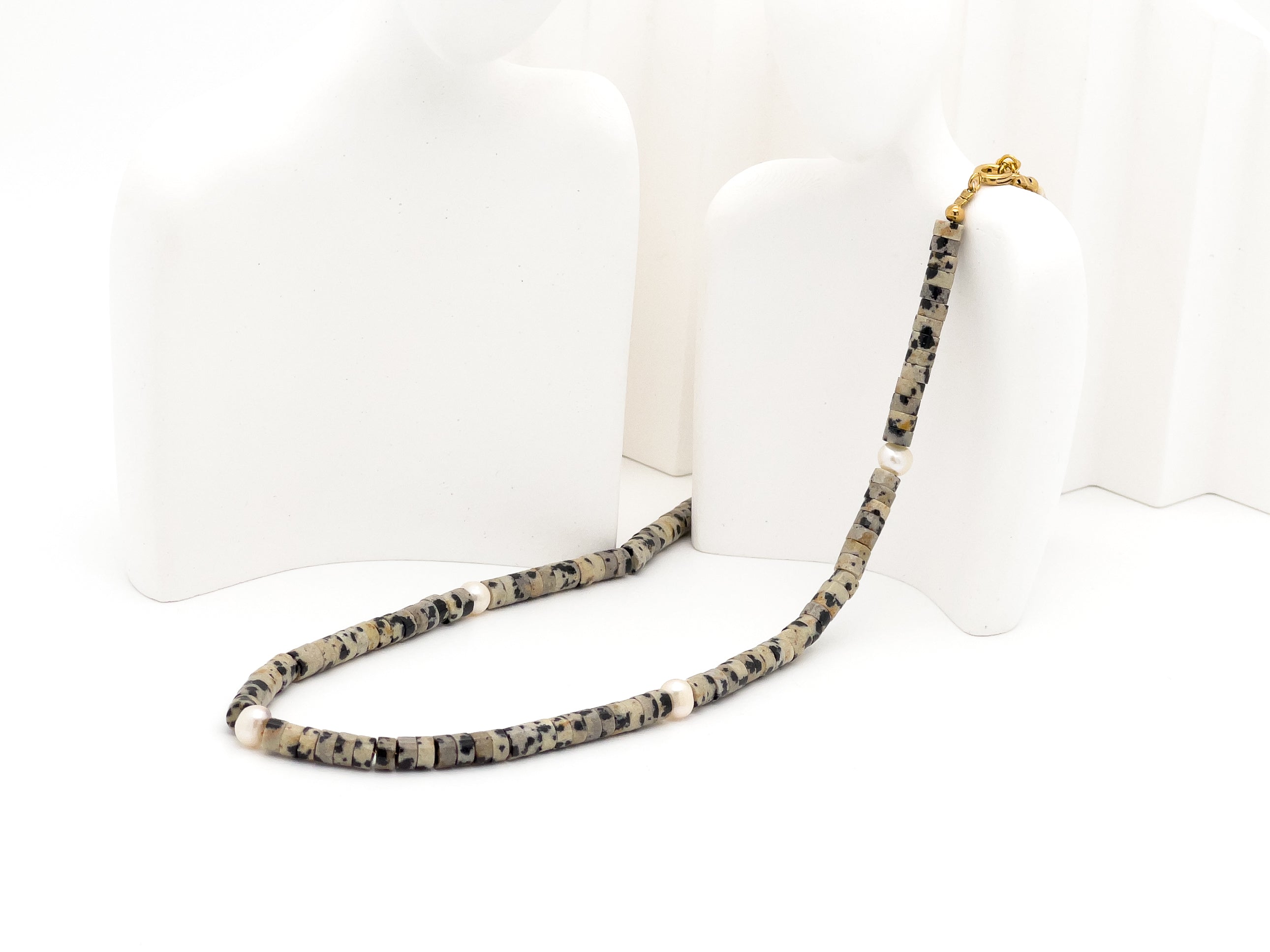 Dalmatian Jasper Pepper Stone Choker Necklace - Fashion Jewelry | Chic Chic Bon