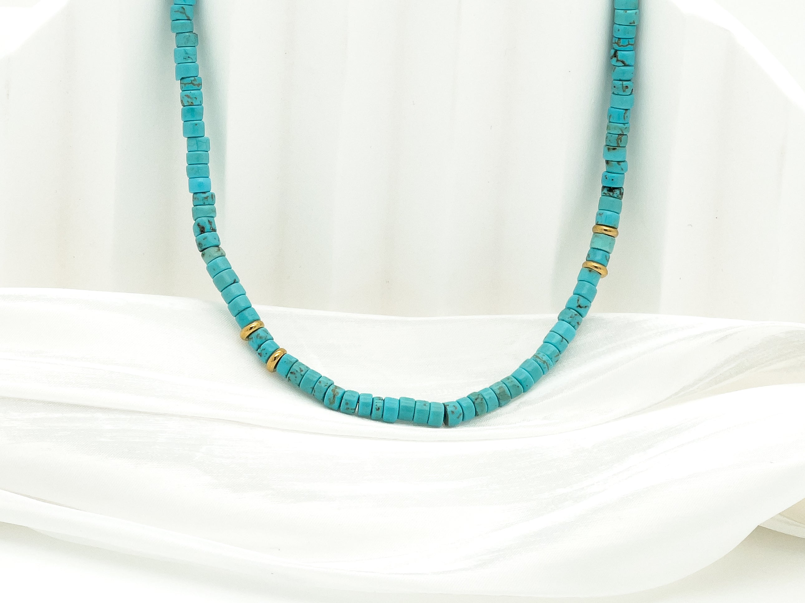 Earthy Blue Turquoise Choker Necklace - Everyday Jewelry | Chic Chic Bon