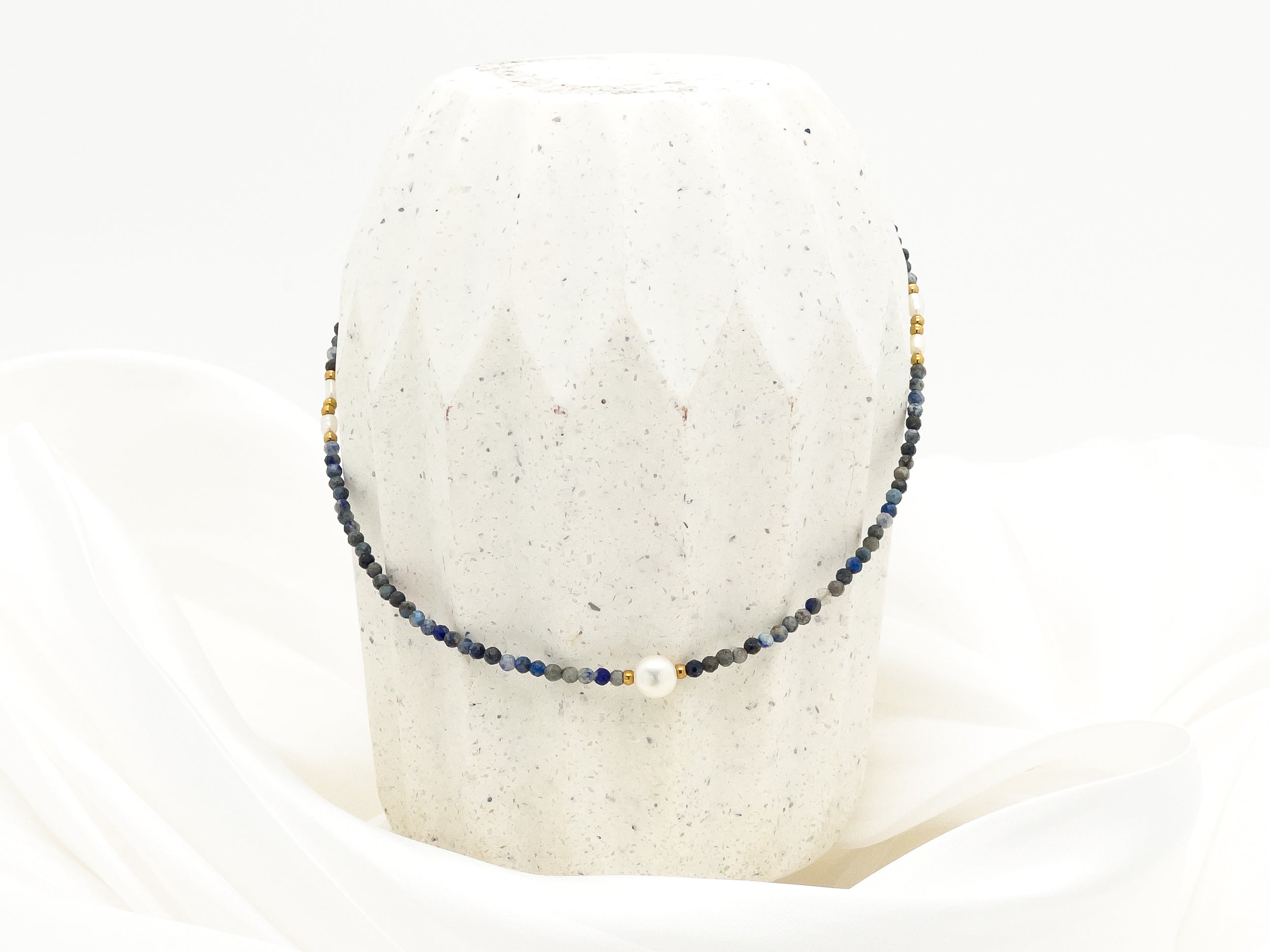 Oceana Lapis Beads Choker Necklace - Everyday Jewelry | Chic Chic Bon