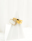 Maria Asymmetrical Shell Ring  - Fashion Jewelry For Sale | Chic Chic Bon