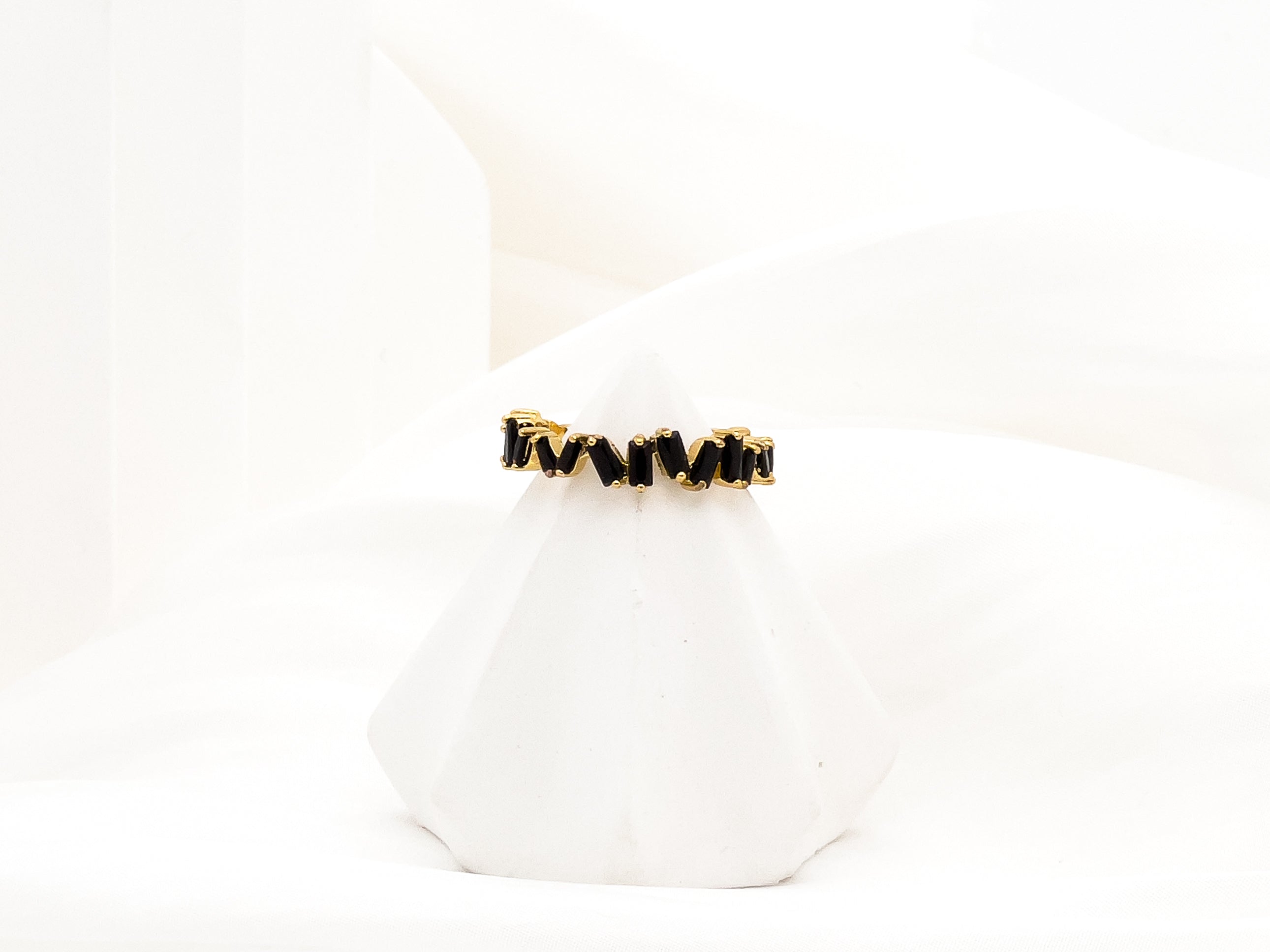 Helena Black Fuzzy Crystal Diamond Ring- Fashion Jewelry | chic chic bon