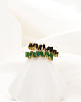 Helena Fuzzy Crystal Diamond Ring in Black and Green - Fashion Jewelry | chic chic bon